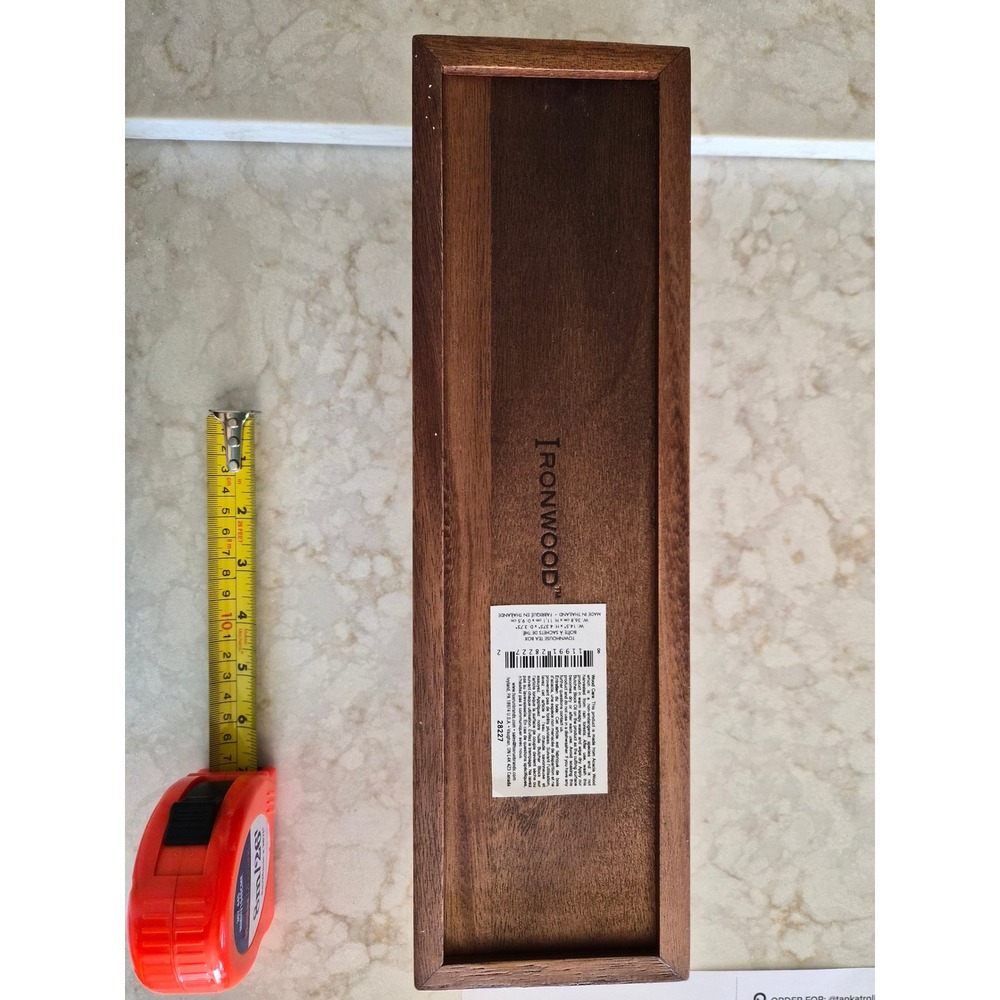 Ironwood Acacia Wood Townhouse Tea Box 5 Compartment Organizer 28227 Brown - Picture 4 of 5
